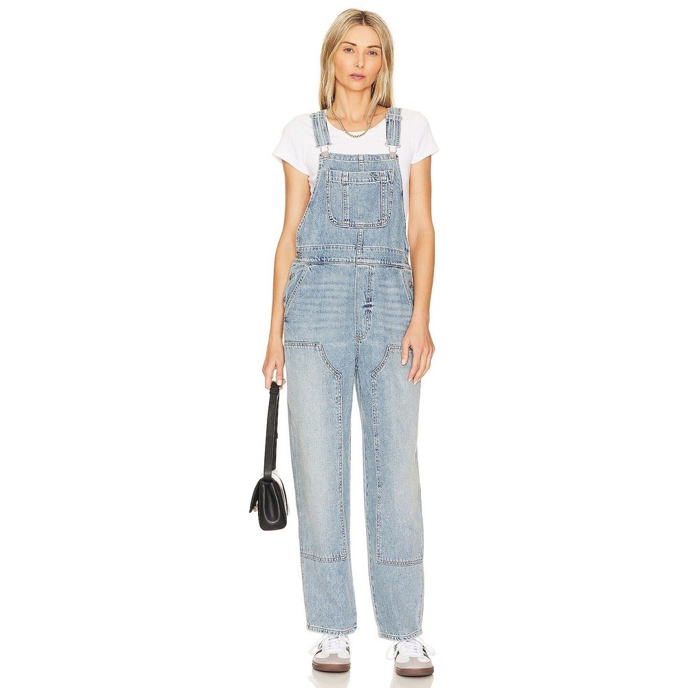 PISTOLA Arden Distressed Denim Overalls Aloha Light Wash Womens XS NWT